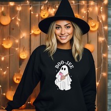 Boo Jee Sweatshirt, Halloween Sweatshirt, Ghost Crewneck, Halloween Costume