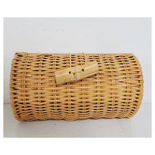 Lilly Pulitzer Rattan Clutch Handheld Boca Blue Sailabration