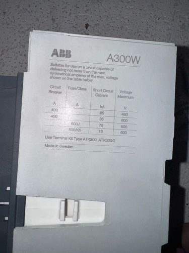 ABB A300W-20 WELDING ISOLATION CONTACTOR - Picture 2 of 3