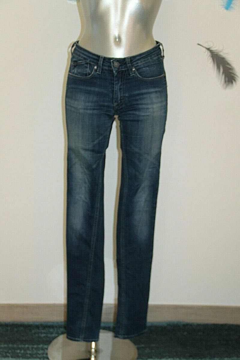 Jeans Femme Le Temps Des Cerises Taille Basse 36 (W26) - Coupe Slim Bordeaux Denim - Occasion En Parfait État