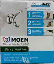 MOEN Darcy Double Robe Hook with Press and Mark in Chrome MY1503CH