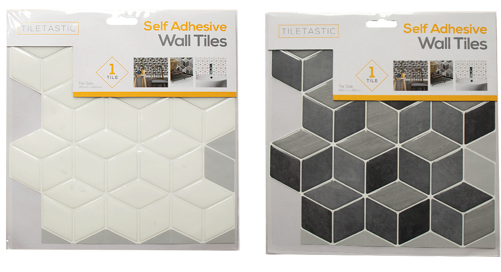 26 cm Self Adhesive Wall Tile Hexagonal,Diamond,Brick Sticker For DIY