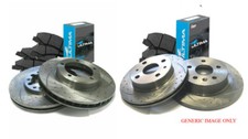 SLOTTED Front & REAR BRAKE ROTORS & ULTIMA PADS COMMODORE VT VX VY VZ