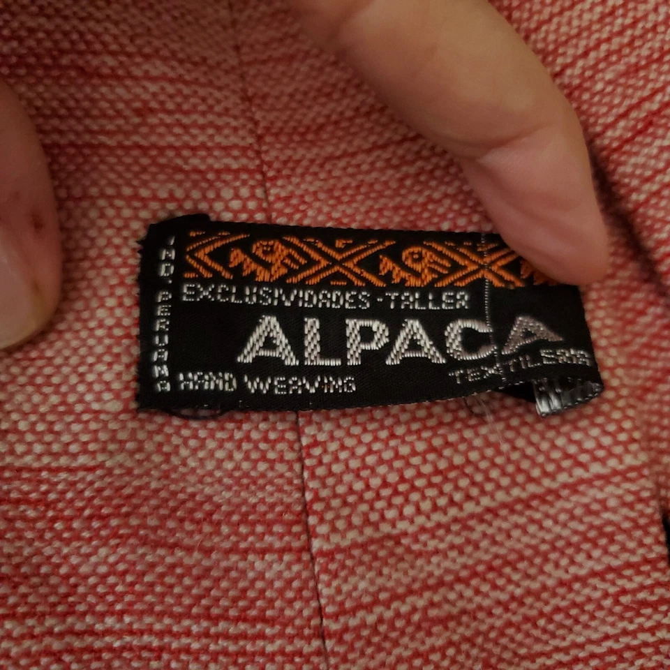 Corbata de cuello roja vintage LIMA alpaca para hombre telada a mano en Perú Repp pez lana rosa Foto 4 de 4