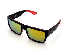 Men's Polarized Cyrus Sunglasses Matte Black-Red Frame Orange-Mirror Lens 140mm