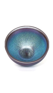 1052 Jianzhan Chinese Song dynasty style tea bowl of blue Tenmoku glaze