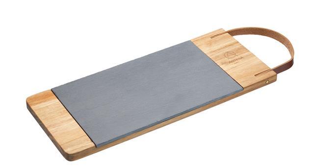 KITCHEN CRAFT ARTESA ACACIA WOOD AND SLATE  SERVING BOARD