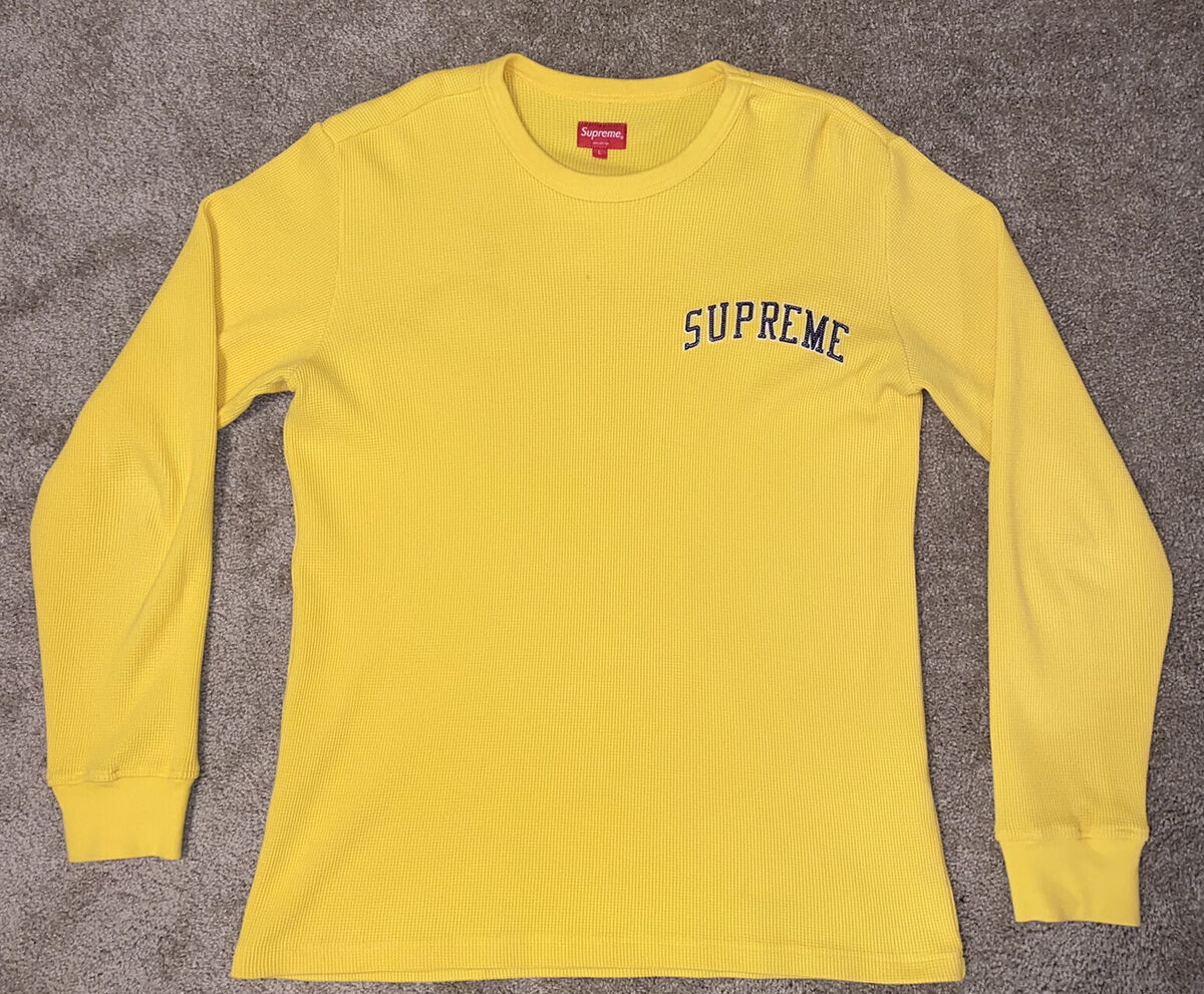 Supreme Arc Logo Long Sleeve L/S Thermal Yellow Large L SS17 Supreme Arc Logo Long Sleeve L/S Thermal Yellow Large L SS17