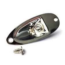 Strat Stratocaster Jack Plate and Socket 1'4 Mono Output Jack–Chrome Black Gold