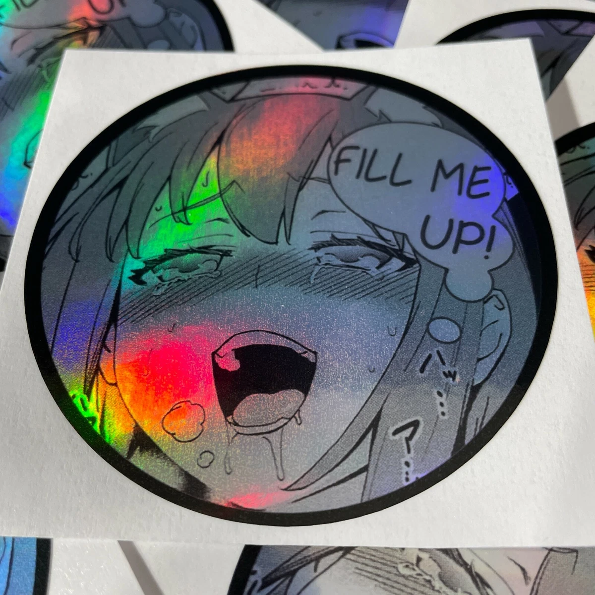 FILL ME UP Funny Hentai Anime Gas Bottle Jug Rainbow Holo Custom Vinyl  Decal | eBay
