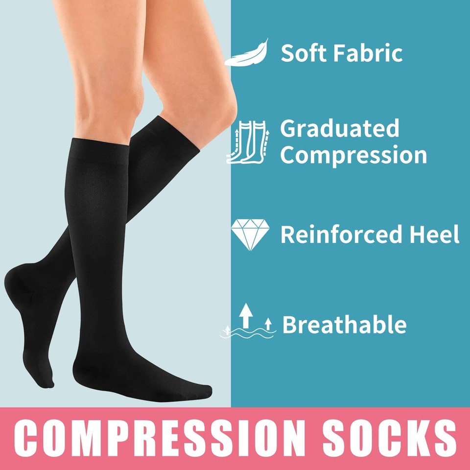 Compression Socks for Women & Men (3 pairs) Best Support for Nurses
