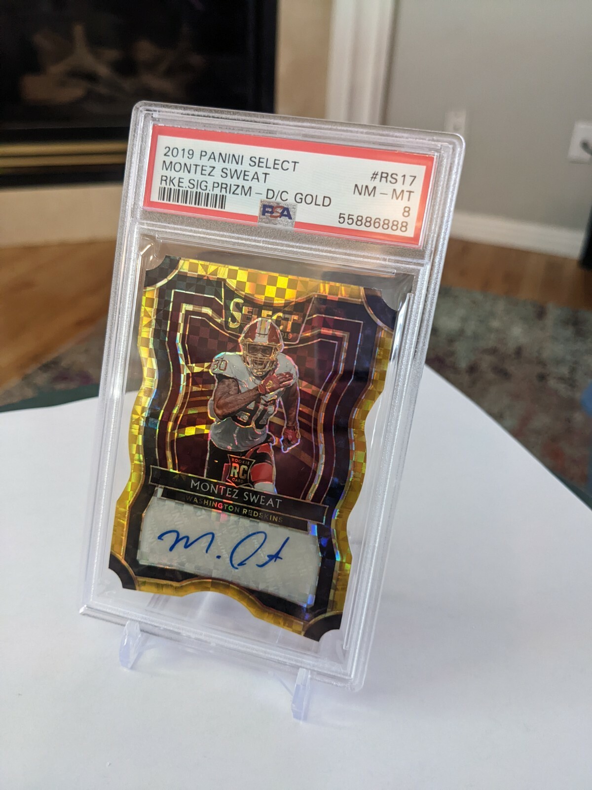 Montez Sweat Panini Select Rookie Signature Prizm #RS17 Die-Cut Gold