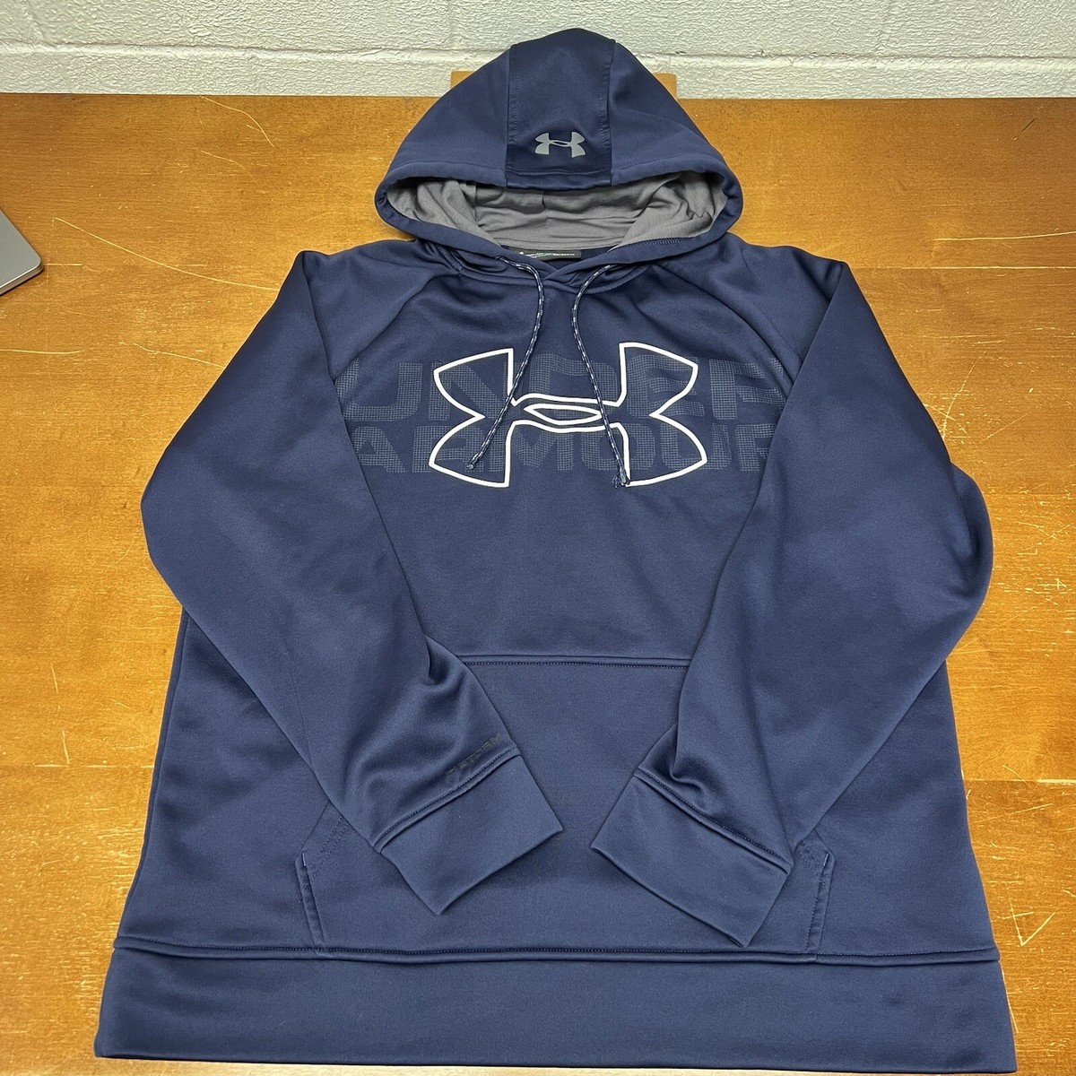 Under Armour Hoodie Mens Large Blue Pullover Long Sleeve Cold Gear