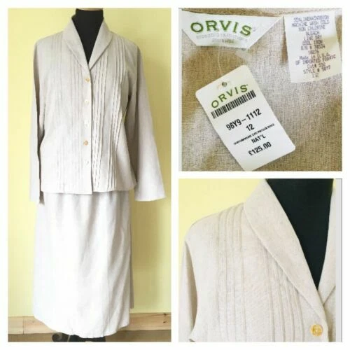 Linen Patternless Skirt Suits Suits & Suit Separates for Women