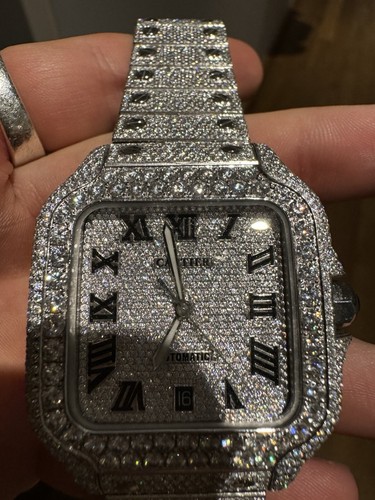 Moissanite Watch Cartier Santos - Bild 6 von 6