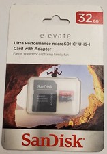 SanDisk Elevate 32GB micro SDHC UHS-1 Memory Card  Adapter