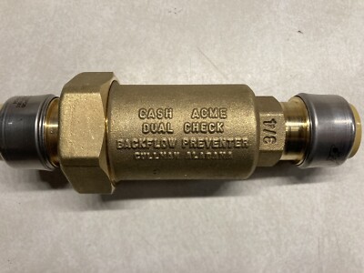 Cash Acme 3/4''-Dual Check Valve w/SharkeBite Connections BF13434SB Free Shipping