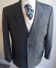 Yves Saint Laurent size 42R Wool 3 Button Single Breasted Black Mens Blazer