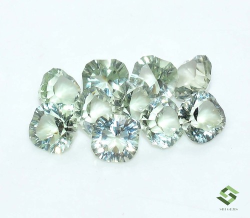 8x8 mm Natural Green Amethyst Cushion Concave Cut Lot 10 Pcs Loose Gemstones - Picture 3 of 7
