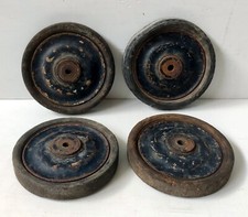 4 ROUES DE VOITURE A PEDALES LANDAU D'ENFANT METAL CAOUTCHOUC ART DECO  * 18 CM
