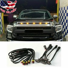 5 For Toyota Tundra 2008-20 Front Grille Led Light Amber Raptor Style Grill Trim