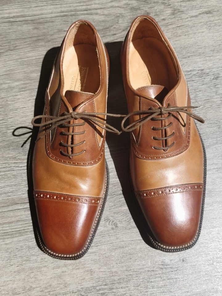 Usado 1X | Zapatos Oxford bicolor Johnson and Murphy talla 9.5M vintage Hechos en Italia