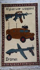 war rug Large Afghan Rug 122x77 CM  Drones #36