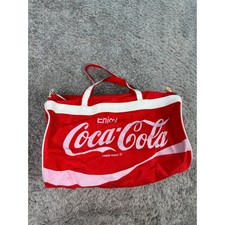 Vtg Coca Cola Duffle Bag Red Nylon Novelty Ca...