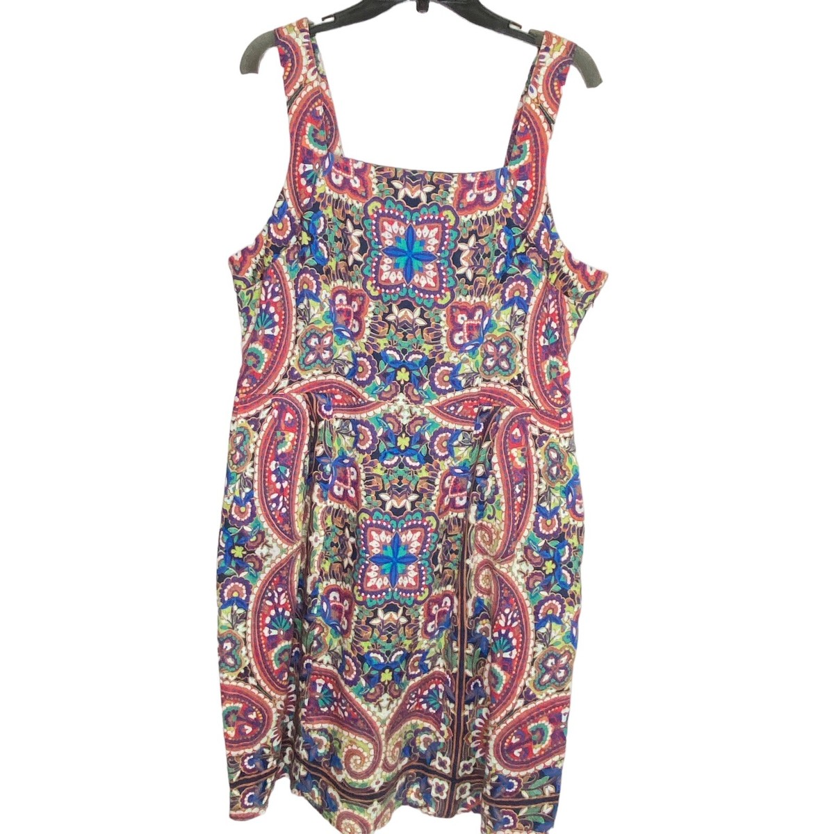Lands End Linen Tank Dress Sz 18 Bright Multi Print Pockets Side Zip Fully Lined | eBay Lands End Linen Tank Dress Sz 18 Bright Multi Print Pockets Side Zip Fully Lined | eBay