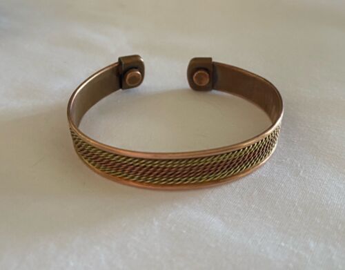 Copper w/ Brass Accent Bracelet Magnetic Arthritis Therapy Healing
