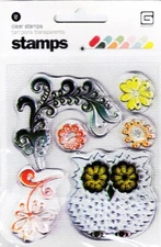 BasicGrey, Clear Stamps, Junebug Collection, Owl Stamp, Flourish, Happy Flowers