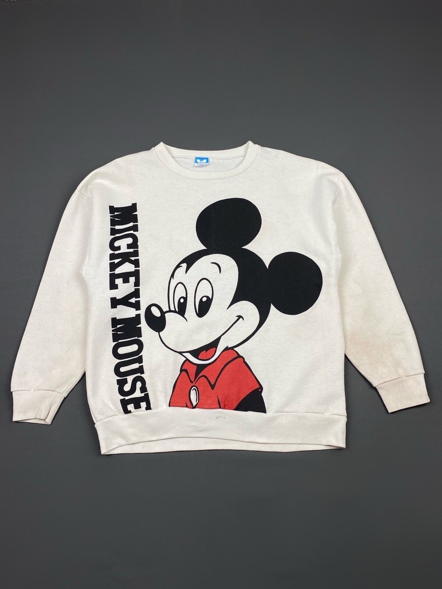 トップス Disney Mickey Vintage Sweat MADE IN USA Vintage Disney Mickey Mouse Over Print Sweatshirt Made USA