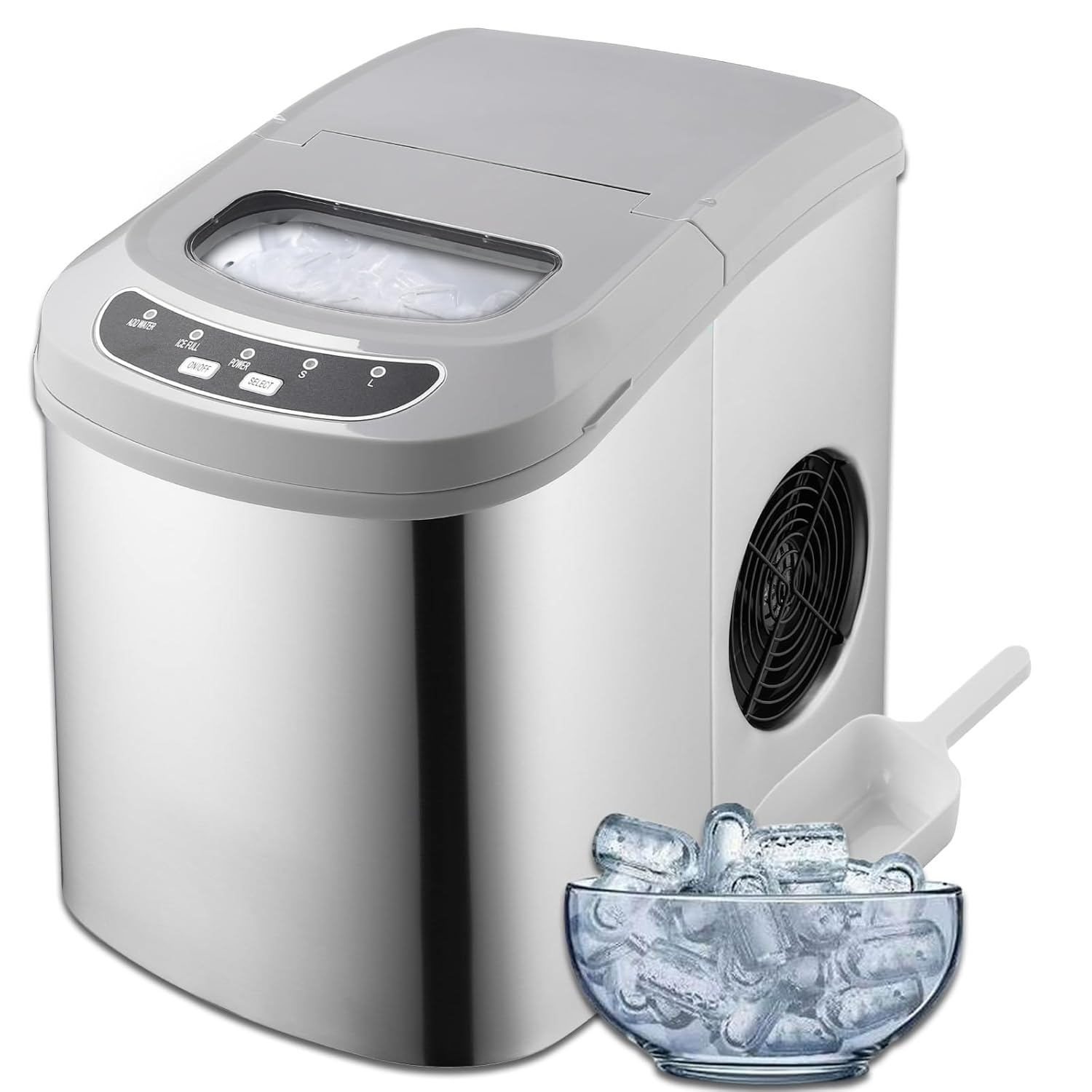 Fast 6-Min Ice Maker Countertop 26Lbs/24H Compact Machine