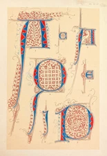 alphabet letters 14th century Italian and choral book manuscripts plate 47