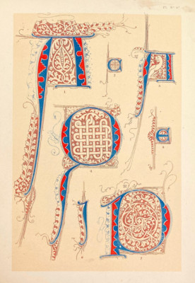 Alphabet Buchstaben 14. Jh. Italienisch und Chorbuch Handschriften Platte 47