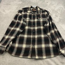Camicia Orvis Big Bear pesante doppia spazzola flanella uomo XXL marrone a quadri