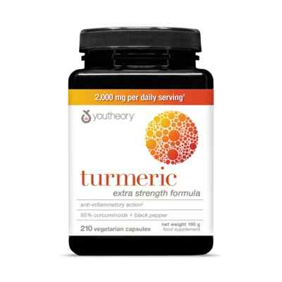 Youthheory Kurkuma Advanced Formula | 95% Curcuminoide + schwarzer Pfeffer 180 Tabletten