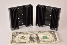 Pair (2) 85mm x 80mm x 20mm Aluminum Heat Sinks Radiators Amplifier -Black-