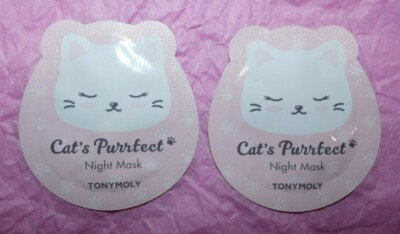 NEW TONY MOLY Cat's Purrfect Night Mask 1 ml each 2 Samples