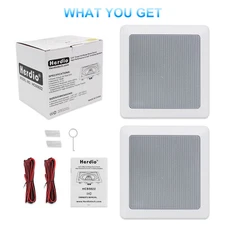 Herdio 2Pairs 5.25" Ceiling Speakers Flush Mount in Wall Home Speakers