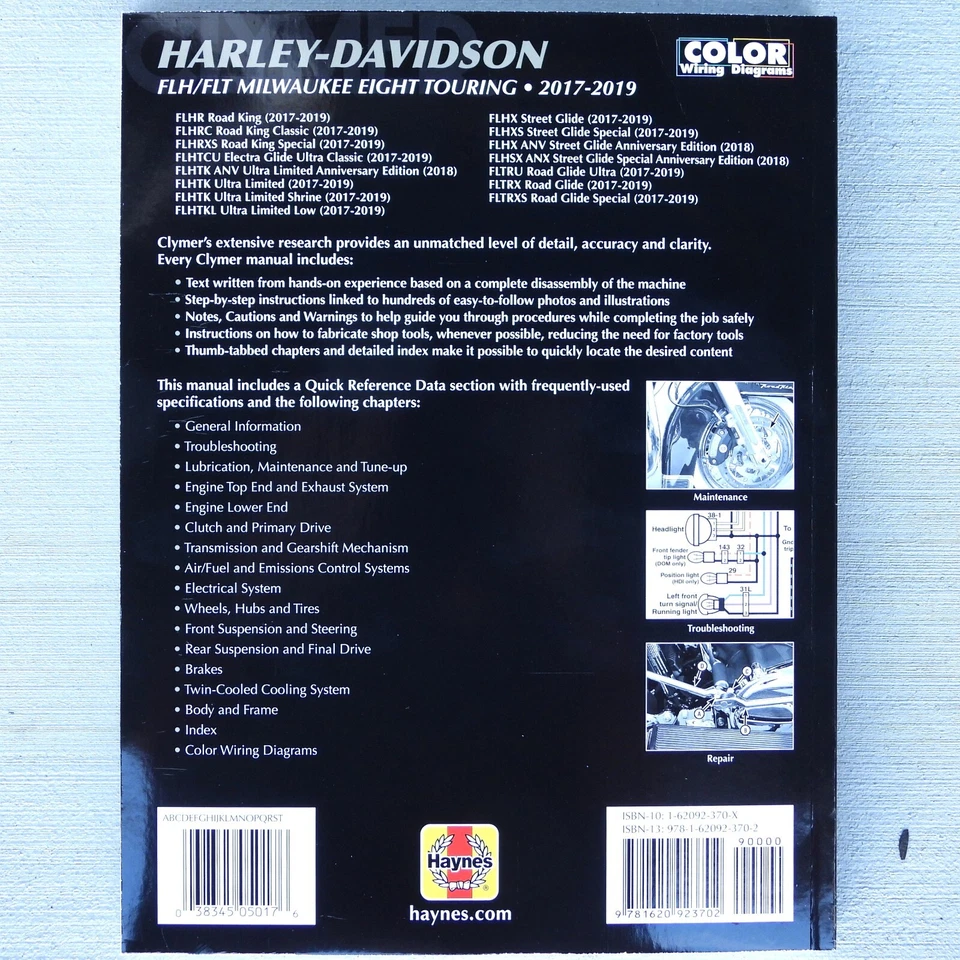 Harley-Davidson Road King Street Glide Electra Clymer 2017-2019 manual de reparación Foto 3 de 4