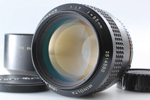 [Exc+5 w/ Hood] Minolta MC Rokkor 85mm f/1.7 Portrait Lens SR Mount From JAPAN