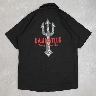 Red Kap Vintage Damnation Ale Workwear Shirt Medium Herren 1990s schwarz kurz