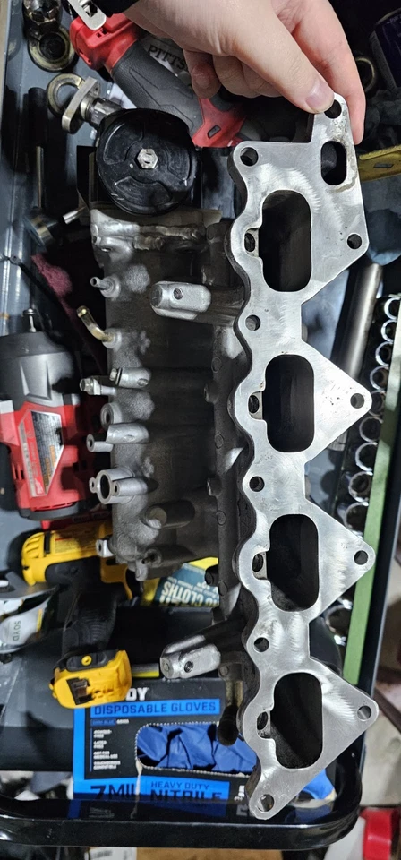 Colector de admisión Evo 8/9 Curt marrón puerto extremo con cuerpo de acelerador Skunk2 68 mm Foto 2 de 4