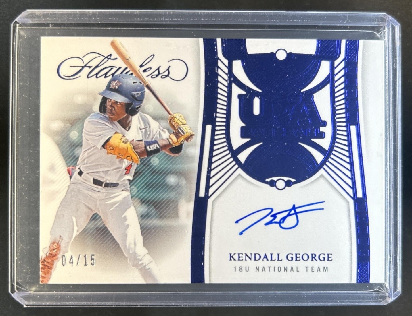 2024 Flawless Kendall George Sapphire USA Baseball Auto Autograph #/15 view 1
