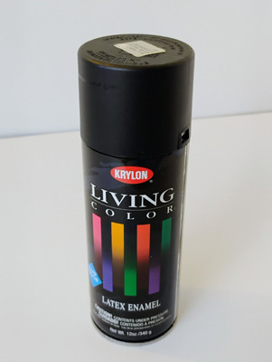 3-PACK Krylon Living Color Latex Enamel Spray Paint 12 Oz Flat Black 7211