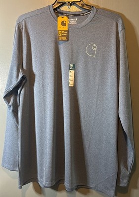 Carhartt Size M Force Sun Defender Lightweight Long Sleeve Logo Graphic T-Shirt