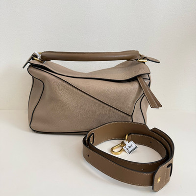 Loewe Puzzle crossbody bag, sand medium size with gold hardware