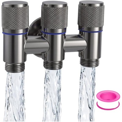 3 Wege Eckventil Grau 1/2 Zoll Multifunktions Umstellventil Wasserventil