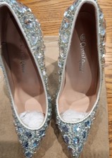 Crystal Queen White High Heels Wedding Shoes
